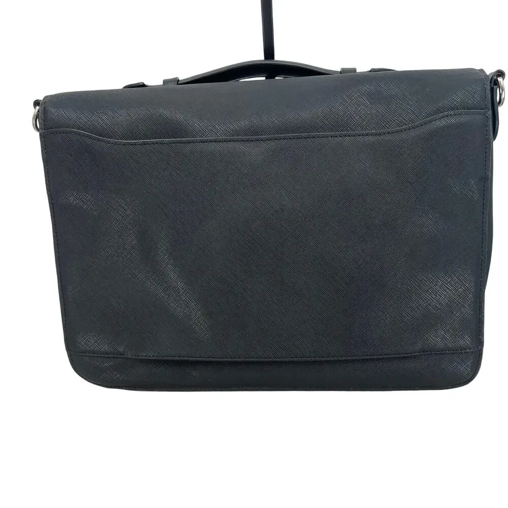 TUMI MCMLXXV Coated Canvas & Leather Top Handle Locking Briefcase Messenger Bag